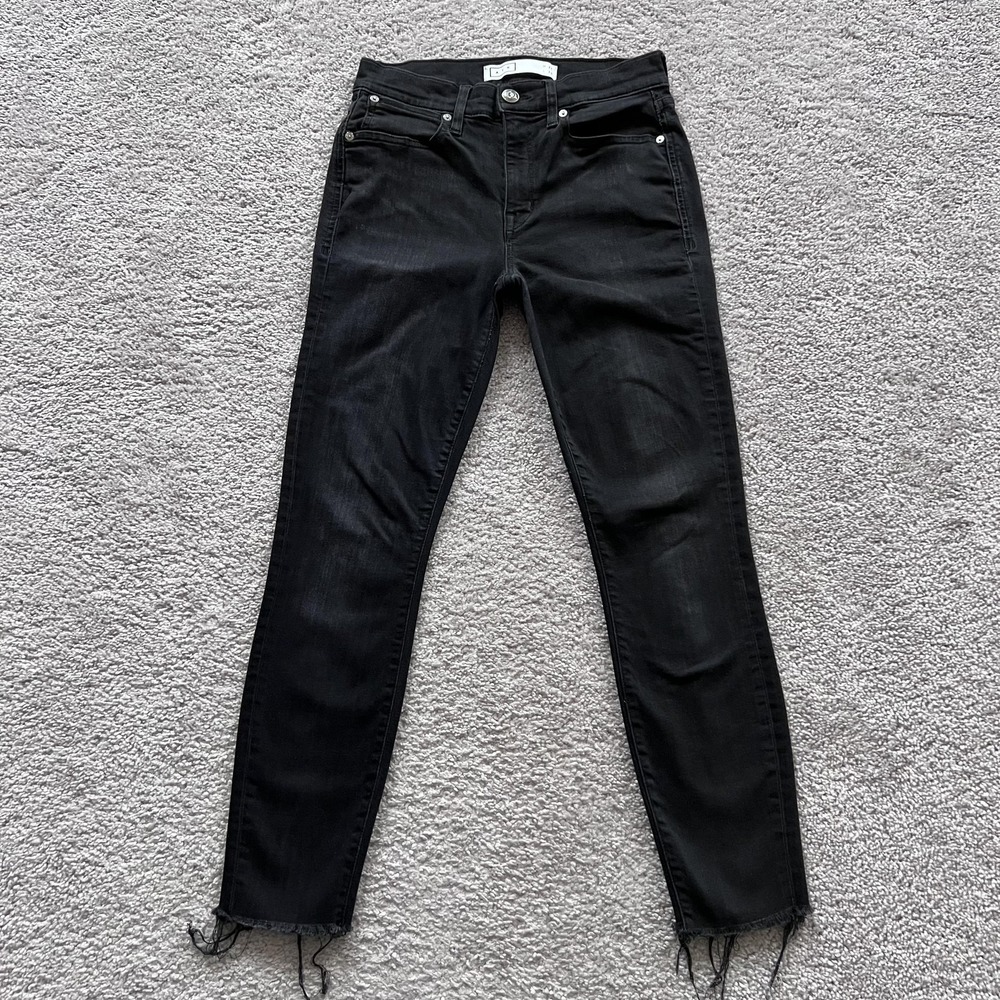 AYR The Chiller Eclipse Skinny‎ Jeans Womens 27 Black Mid Rise Raw Hem Made USA